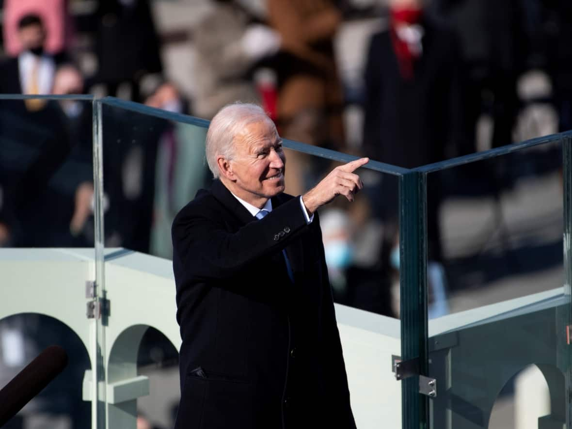 U.S. President Joe Biden — seen above after being sworn into office two years ago — is the oldest-ever U.S. leader.  Biden is expected to soon reveal if he'll seek a second term in the Oval Office. (Caroline Brehman/Reuters - image credit)