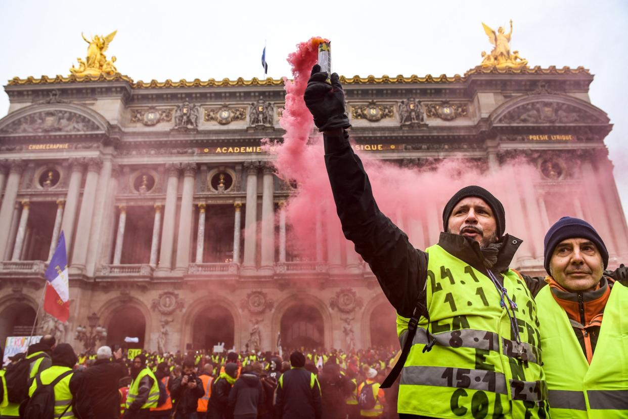 Around 66,000 people demonstrated across France today: Getty Images