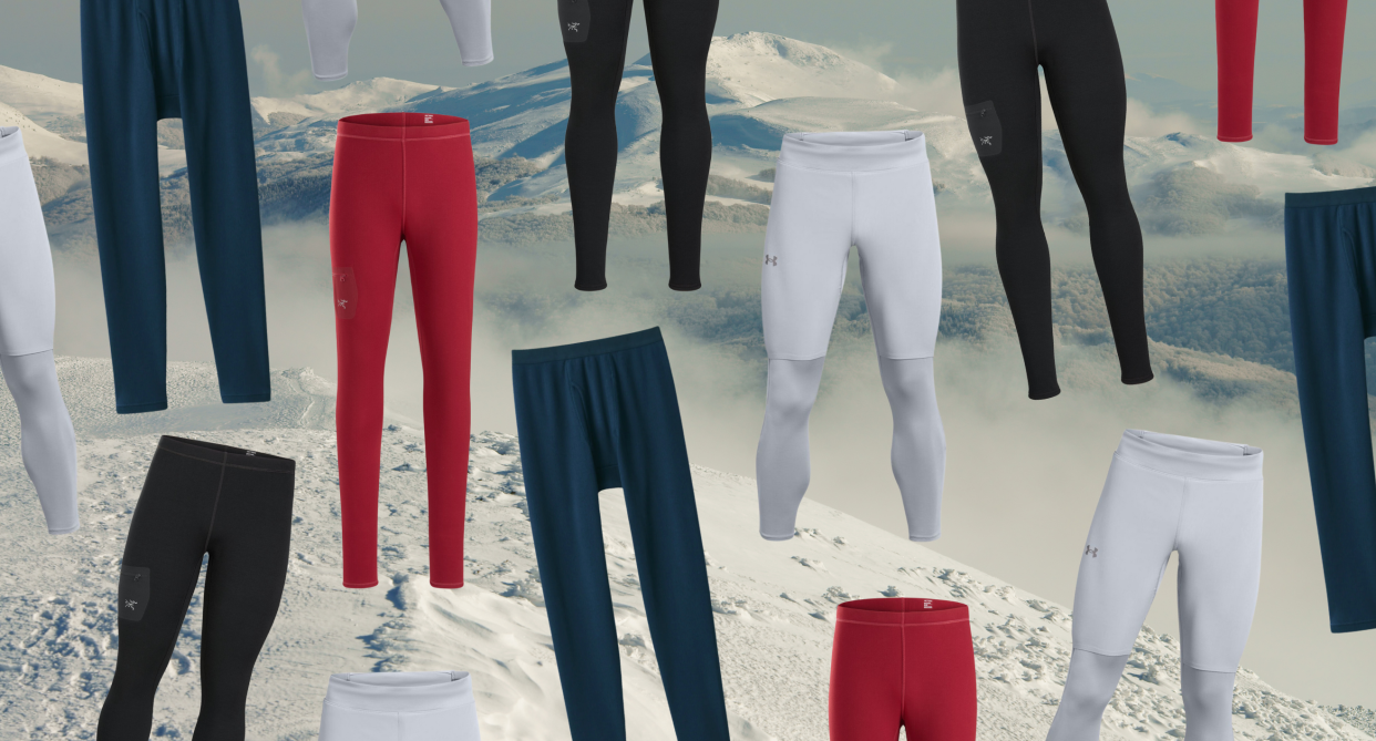 thermal underwear, long johns, long underwear, best base layers, Best thermal underwear for winter 2024 (Photos via Getty Images, Arc’teryx, Muji & Sport Chek)