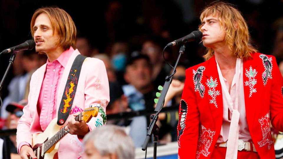 Seen here, Sydney band Lime Cordiale performing at the MCG on Anzac Day.