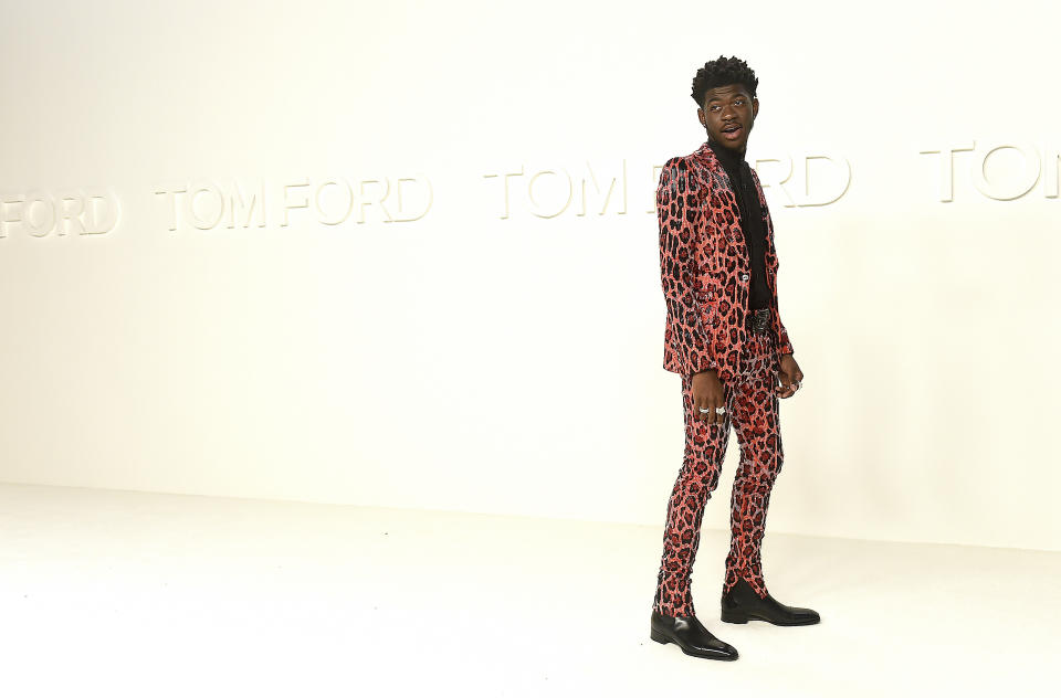 Lil Nas X attends the Tom Ford show at Milk Studios during NYFW Fall/Winter 2020 on Friday, Feb. 7, 2020, in Los Angeles. (Photo by Jordan Strauss/Invision/AP)