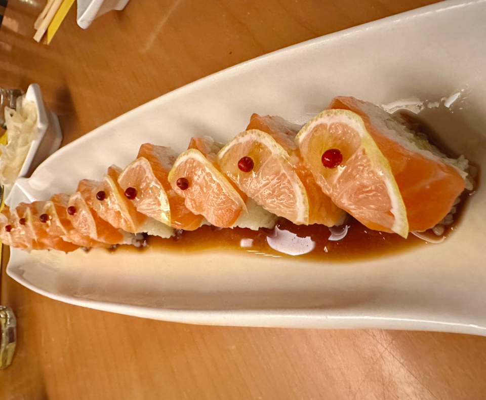 Sliced lemon was the perfect accompaniment to the sushi (Chelsea Ritschel)