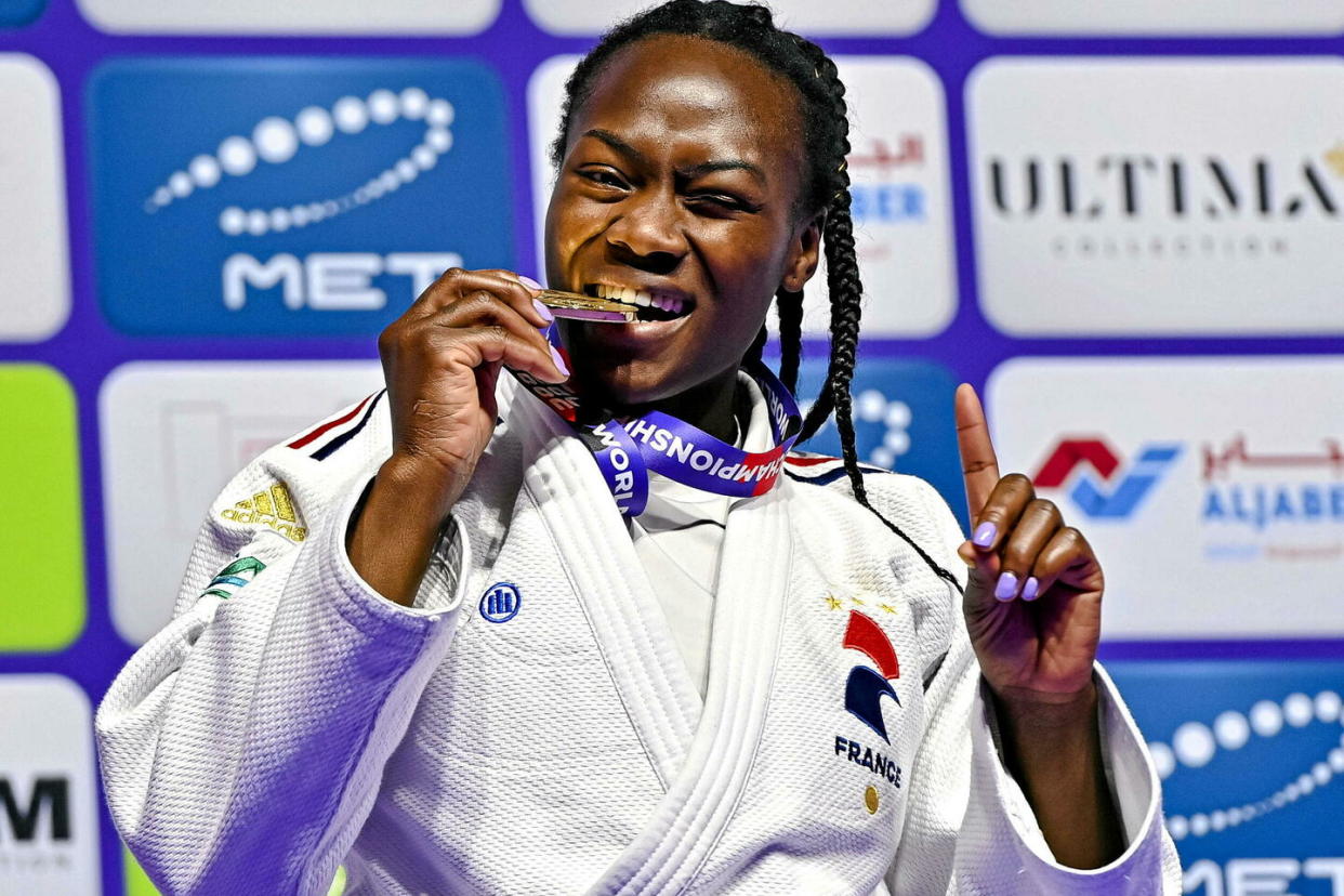 Sous-officier de la gendarmerie, Clarisse Agbégnénou participera aux Jeux olympiques de Paris en judo. Elle possède l'un des plus beaux palmarès dans la discipline (sextuple championne du monde, quadruple championne d’Europe, médaillée d’argent aux Jeux olympiques de Rio en 2016, championne olympique à Tokyo en 2021 en individuelle et par équipe mixte).    - Credit:CHINE NOUVELLE/SIPA / SIPA / CHINE NOUVELLE/SIPA