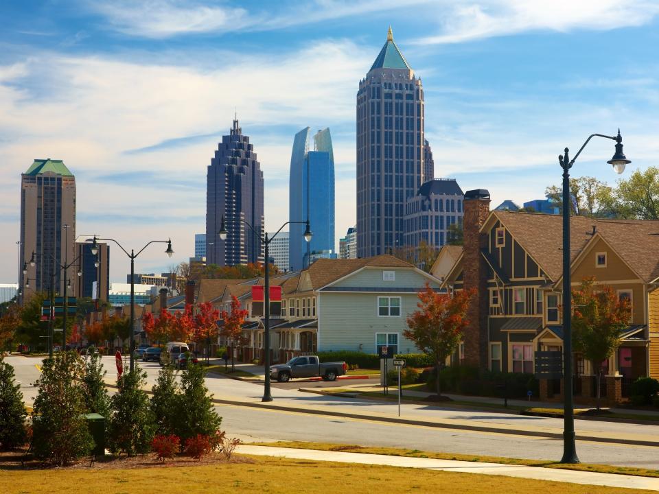 Atlanta, GA homes with the Midtown skyline in the background.