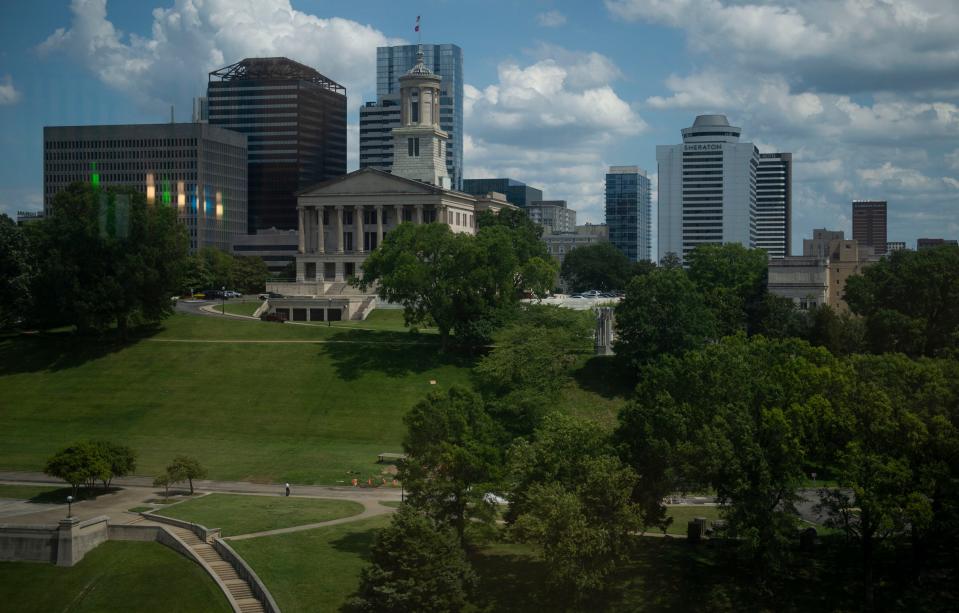 The view of the Tennessee State Capitol building in Nashville , Tenn., Thursday, July 6, 2023.