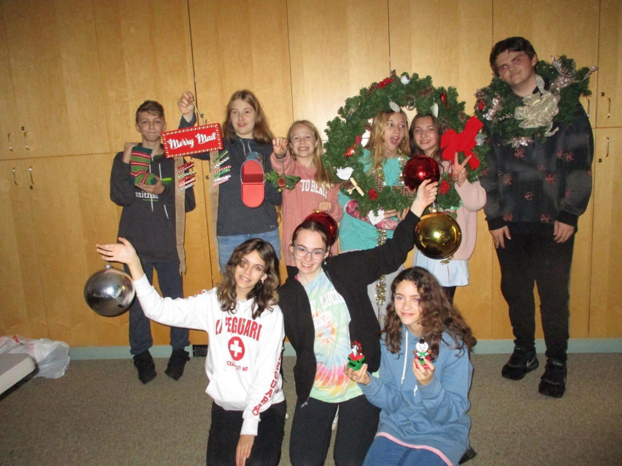 Local members of Blue Ridge Summit Free Library’s "Teens & Tweens" gather decorations in preparation for the library’s annual Yuletide Celebration on Saturday, Dec. 9, 4-6:30 p.m..