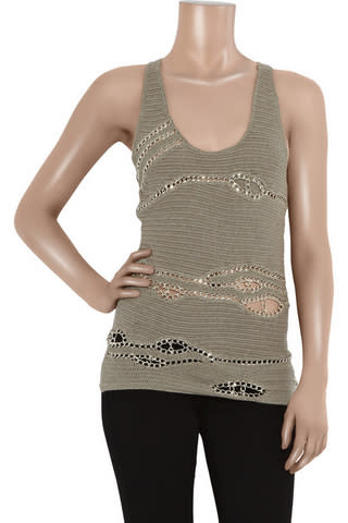 Alice + Olivia's chain-embellished cutout tank, $148.50, at The Outnet