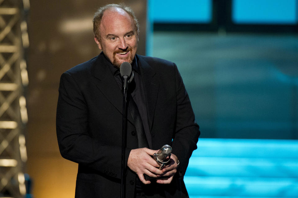 In this April 28, 2012 photo, comedian Louis C.K. from the FX comedy "Louie" appears onstage at The 2012 Comedy Awards in New York. The Comedy Awards will air on Sunday, May 6 at 9:00 p.m. EST on Comedy Central. (AP Photo/Charles Sykes)