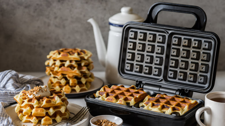 Waffles in iron