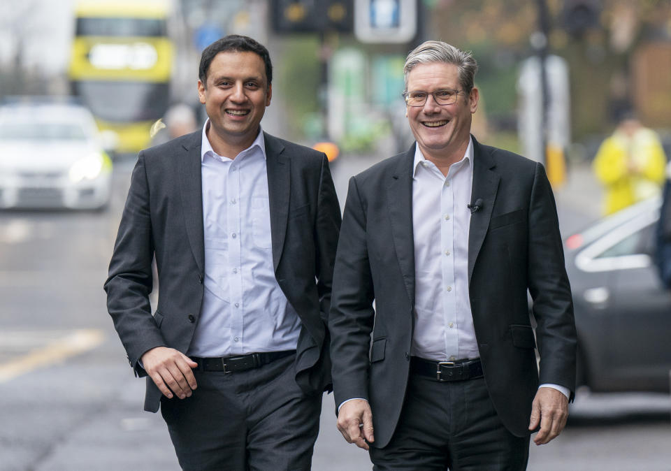 Sir Keir Starmer, right, will campaign with Scottish Labour leader Anas Sarwar during Friday’s visit (Jane Barlow/PA)