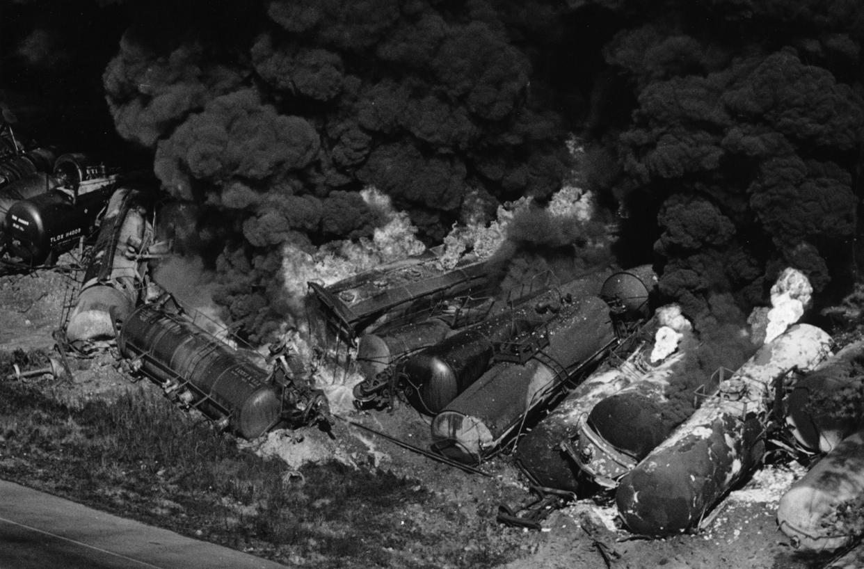 Image: The train derailment in Livingston, La., in 1982. (The Advocate)