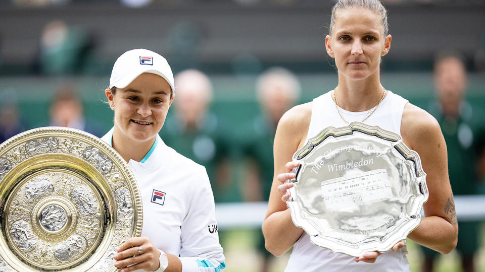 Ash Barty, pictured here after winning Wimbledon.