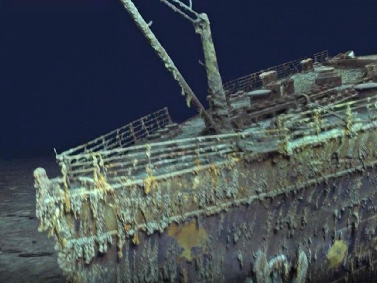 View of the bow of the Titanic (Atlantic Productions/Magellan)