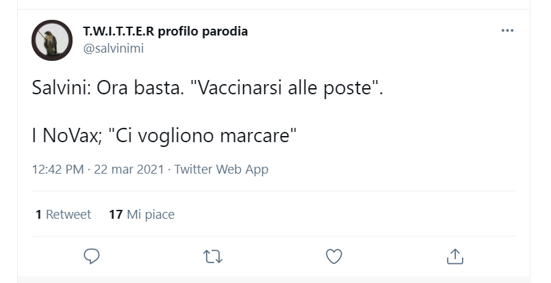 <p>Matteo Salvini ha detto la sua sul caos vaccinazioni: “Non sono più ammesse incertezze, e se qualcuno ha sbagliato, ha rallentato o non ha capito, paga, viene licenziato e cambia mestiere, come accade in qualsiasi impresa privata”. E proprio il leader del Carroccio ha ammesso il passaggio a Poste Italiane: “<strong>Entro settimana in Lombardia dovrà arrivare la nuova piattaforma di prenotazione di Poste italiane per le vaccinazioni anti Covid</strong>”. Da chi ha ironizzato sulla lentezza di Poste Italiane, a chi ha rispolverato il personaggio della signora Gisella de “I soliti idioti”, gli utenti sono apparsi scettici alla notizia della gestione delle prenotazioni vaccinali da parte di Poste.</p> 