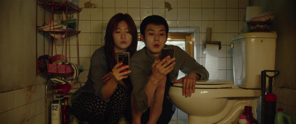 Woo-sik Choi and So-dam Park in Parasite (Gisaengchung).(PHOTO: IMDB)