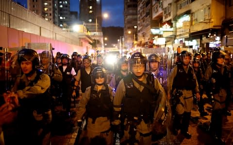 "Reclaim Hung Hom and To Kwa Wan, Restore Tranquility to Our Homeland" demonstration against the extradition bill in Hong Kong on Saturday - Credit: Kim Hong Ji/Reuters