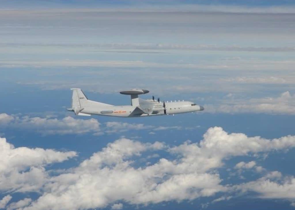 Chinese PLA airborne Shaanxi KJ-500 (AEW & C), following the incursion of nineteen Chinese PLA warplanes on 2 October into Taiwan's airspace  (EPA)