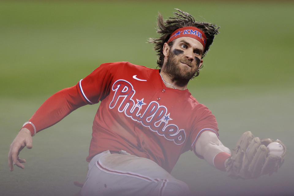 Bryce Harper has taken over as the NL MVP favorite. (Photo by Sarah Stier/Getty Images)