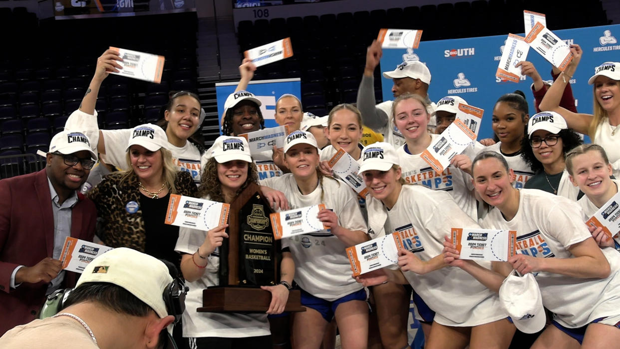 The Presbyterian Blue Hose are dancing for the first time in program history. (Presbyterian College Athletics)