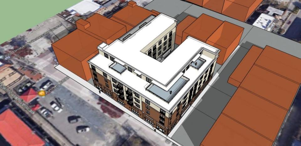A rendering of a six-story multi-use development proposed for 115 and 117 S. Water St. in downtown Wilmington. The project went before Wilmington's Historic Preservation Commission on June 9.