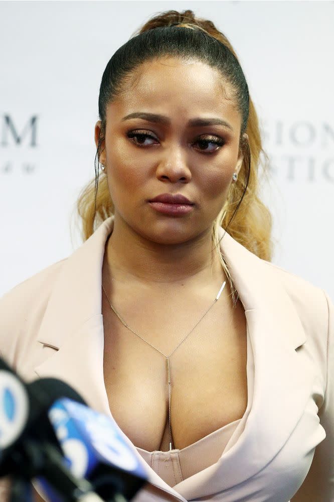 Teairra Marí at a press conference on May 17.