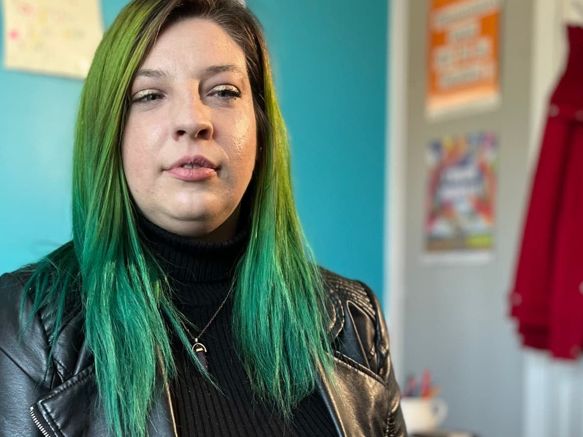 Gabrielle Giroux, a survivor of human trafficking, says she was drawn into a network of sexual exploitation when she was a young teenager in an Outaouais mall and an older man offered her the sense of belonging she sought.                  (Camille Kasisi-Monet/Radio-Canada - image credit)