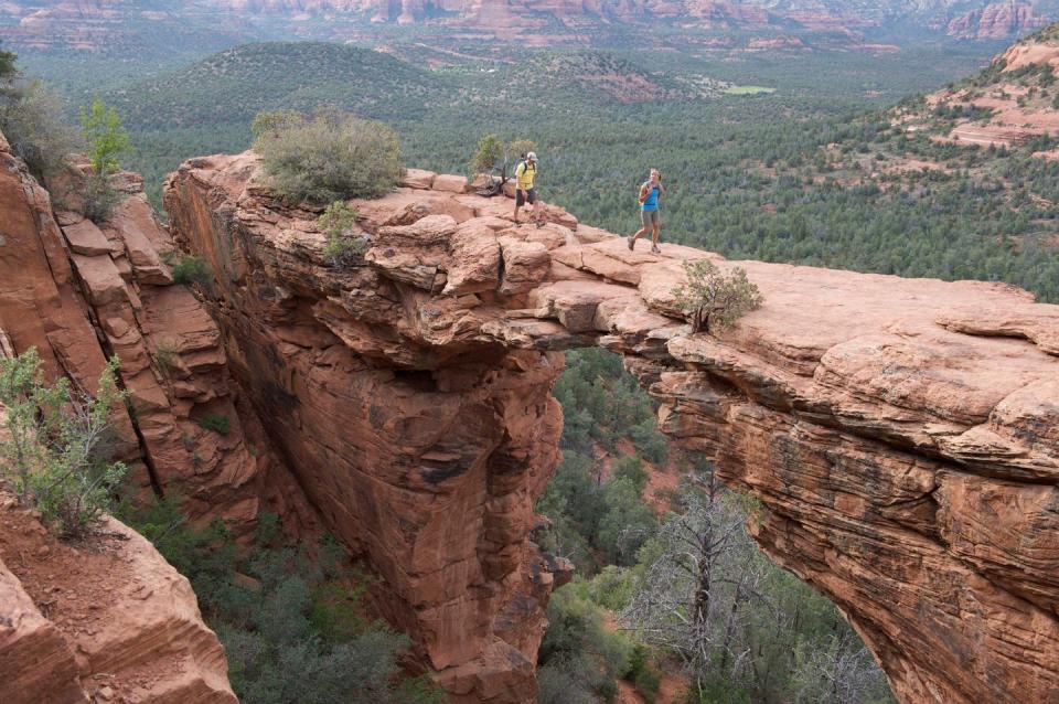 <p><strong>Devil’s Bridge</strong></p><p>Aside from local art shops and neutral architecture that blends in with the red rock landscape, Sedona is home to <a href="https://www.fs.usda.gov/recarea/coconino/recarea/?recid=55292" rel="nofollow noopener" target="_blank" data-ylk="slk:Devil’s Bridge;elm:context_link;itc:0;sec:content-canvas" class="link ">Devil’s Bridge</a>. With a natural bridge formation on this trail, it’s no wonder why it’s on the top of most hikers’ lists. It does get crowded so be sure to get there early if you don’t want anyone in your photo.</p>