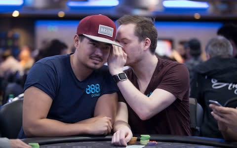 “The beautiful thing about poker is that everybody thinks they can play” - two players at the table where Bill Borrows competed - Credit: Heathcliff O'Malley/The Telegraph