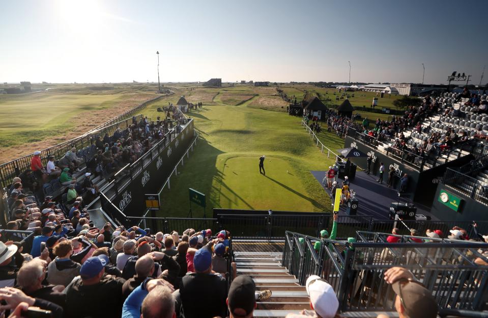 England’s Andy Sullivan tees off the first on day one of The Open (PA Wire)