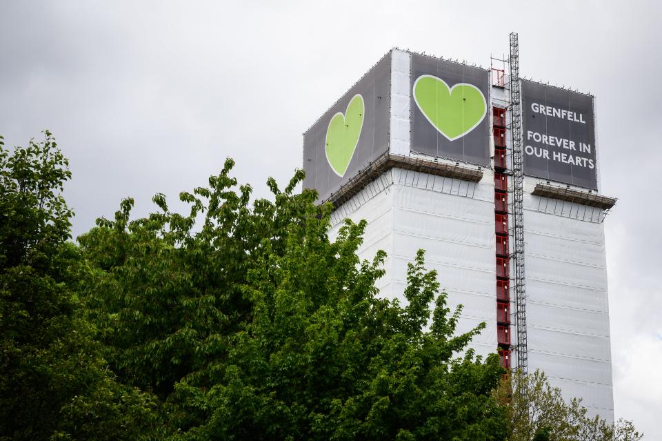The covered structure of Grenfell Tower (Getty Images)