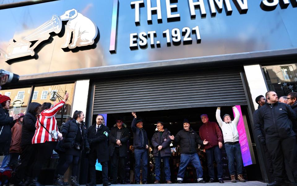 Madness lift the shutters as HMV reopens its historic Oxford Street store