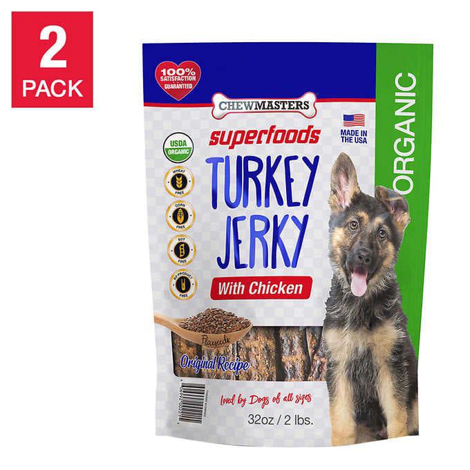 Chewmasters Organic Superfoods Turkey Jerky Dog Treats