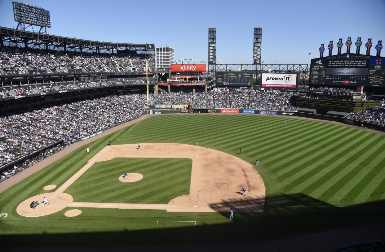 Two former Chicago White Sox employees charged after in ticket fraud scheme. (Photo by David Banks/Getty Images)