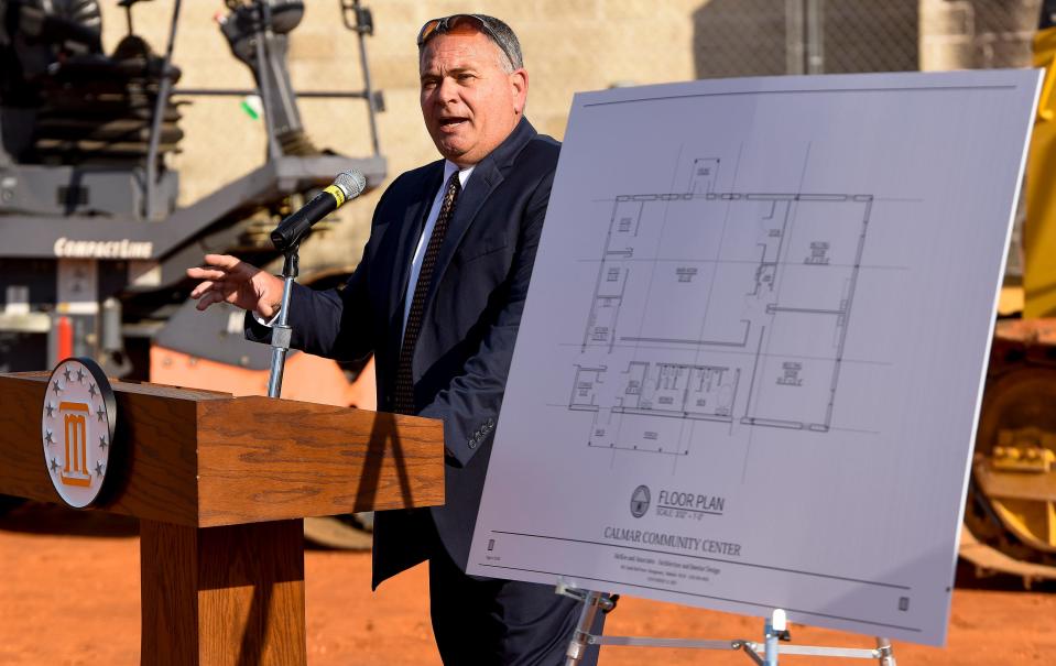 Montgomery City Councilman Glen Pruitt speaks as the city of Montgomery breaks ground on a new community center on Calmar Drive in Montgomery, Ala., on Tuesday November 16, 2021. 