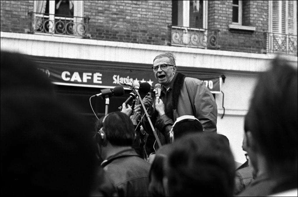 “I am condemned to be free,” says Jean Paul Sartre, happy-snapped here in 1970. (Photo by Daniel SIMON/Gamma-Rapho via Getty Images)