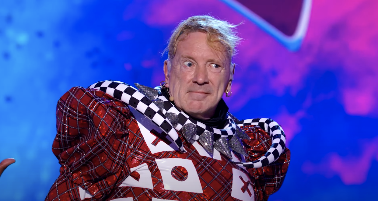 John Lydon, a.k.a. the Sex Pistols' Johnny Rotten, is revealed as the Jester on 'The Masked Singer.' (Photo: Fox)