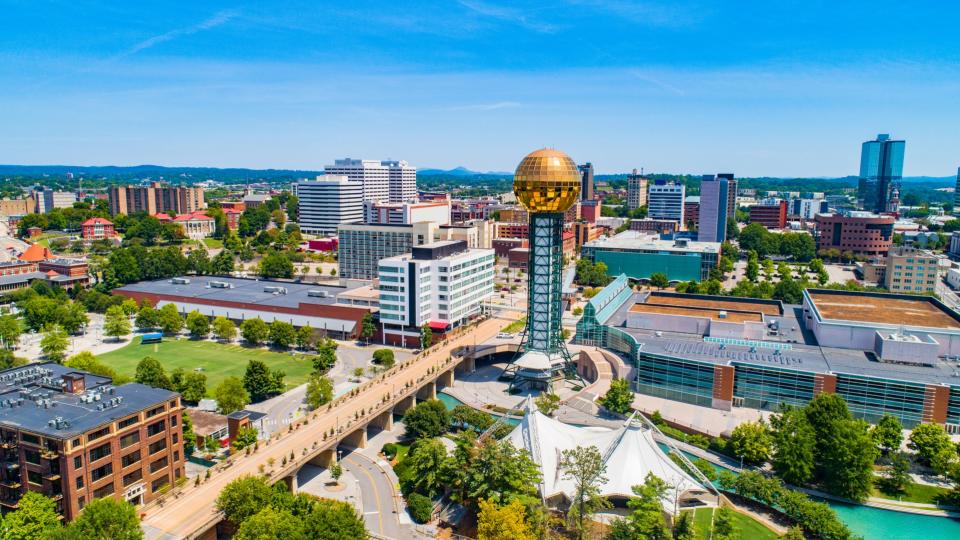 Knoxville, Tennessee, USA Downtown Skyline Aerial