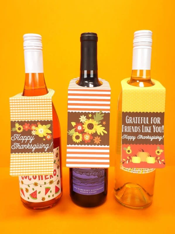 <p>Happiness Is Homemade</p><p>Use printable Thanksgiving wine tags to make your bottles look extra festive. See more at <a href="https://www.happinessishomemade.net/printable-thanksgiving-wine-tags/" rel="nofollow noopener" target="_blank" data-ylk="slk:Happiness Is Homemade;elm:context_link;itc:0;sec:content-canvas" class="link "><em>Happiness Is Homemade</em></a><em>.</em></p>