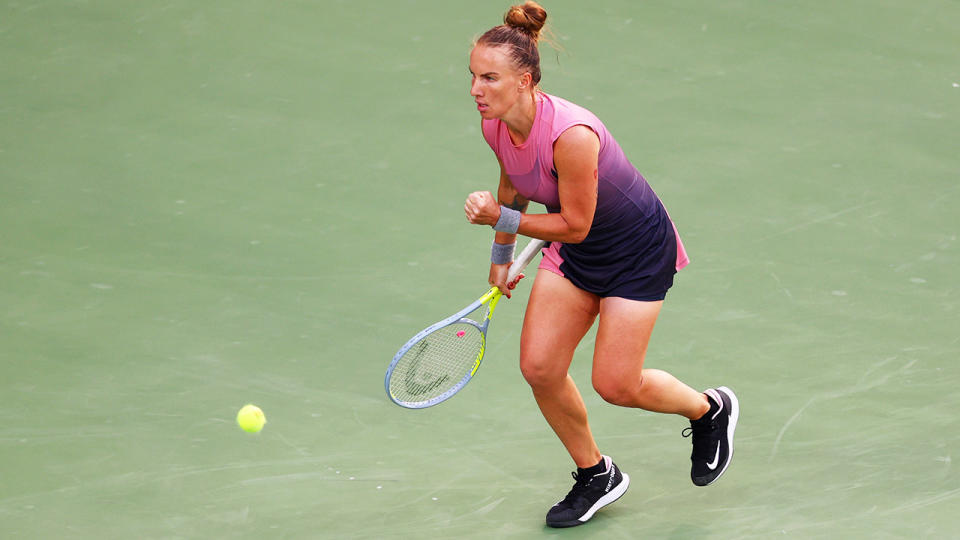 Svetlana Kuznetsova, pictured here during her clash with Elina Svitolina in Dubai.