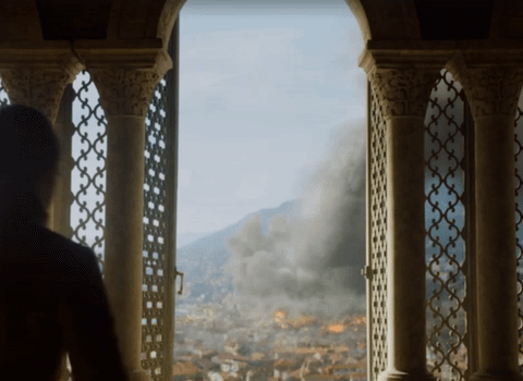 Actual footage of the entire world when GoT's comes to an end. Source: Giphy