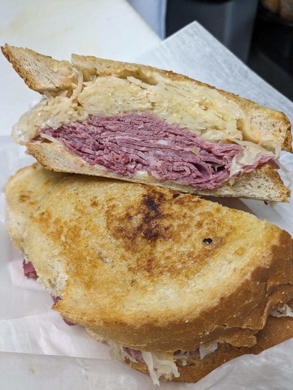 A corned beef sandwich at Mati's Deli.