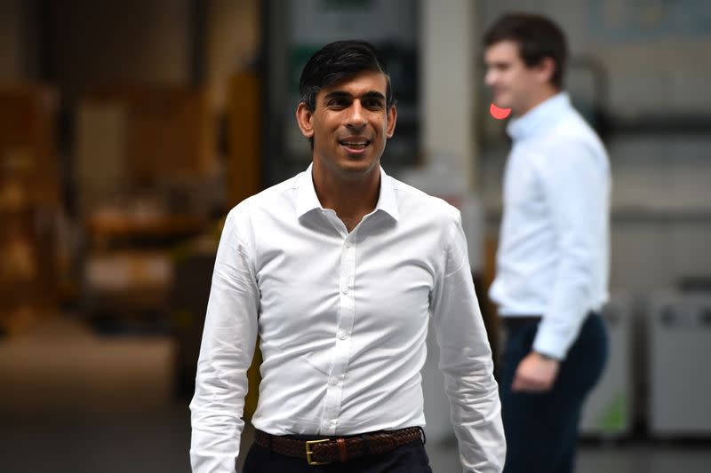 Britain's Chancellor of the Exchequer Rishi Sunak visits Peak Scientific, a Scottish manufacturer of gas generators for analytical laboratories in Glasgow