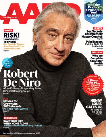 <p>Jim Wright for AARP The Magazine</p> Robert De Niro on the cover of <em>AARP The Magazine</em>'s February/March 2024 issue