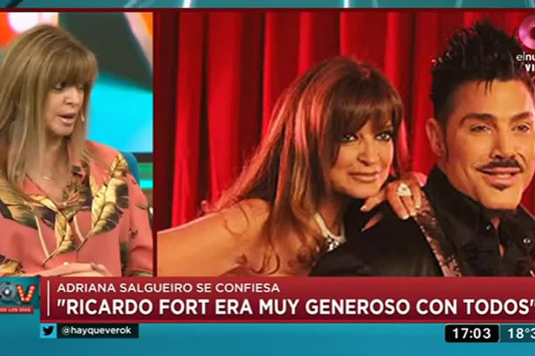 Adriana Salgueiro jamás dudó en salir en los medios a defender el buen nombre de su amigo Ricardo Fort