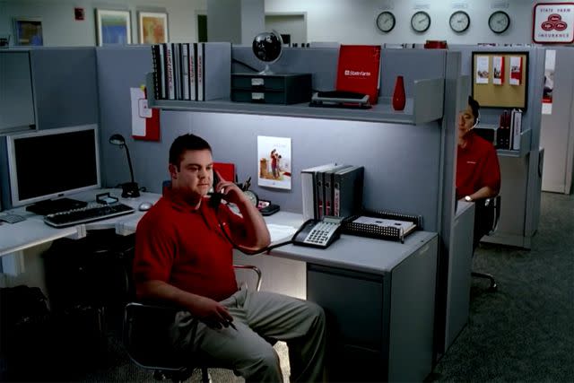 <p>State Farm</p> Jake Stone as "Jake from State Farm" in a 2011 State Farm commercial.