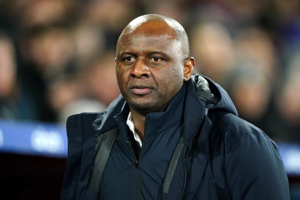 Palace boss Patrick Vieira was frustrated by Brentford’s late equaliser in a 1-1 draw (Zac Goodwin/PA Images). (PA Wire)