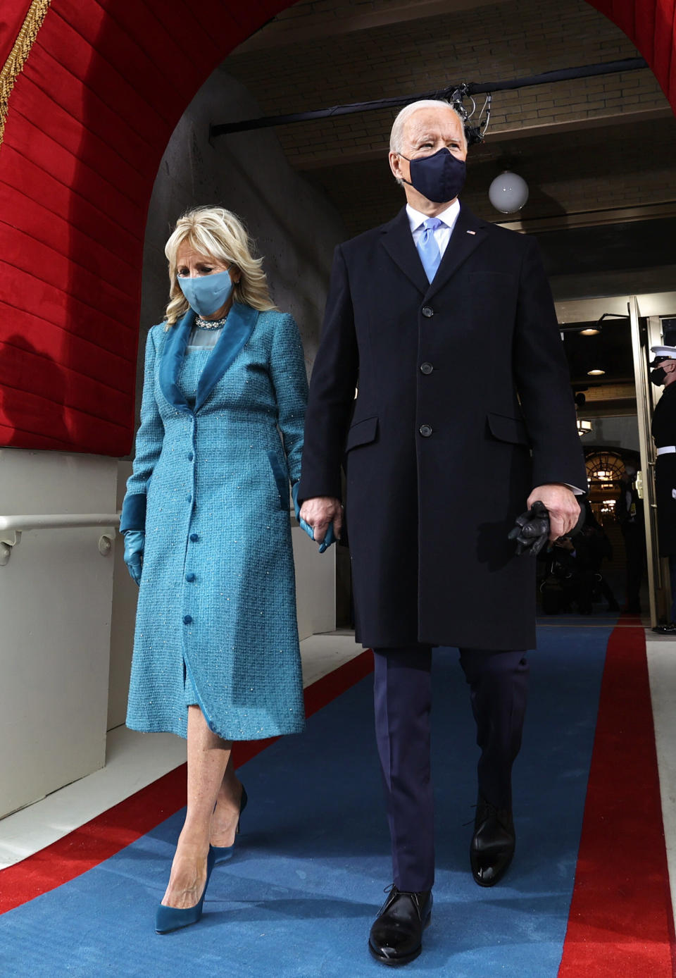 President Joe Biden and incoming first lady Jill Biden arrive for his inauguration as the 46th President at the Capitol on Wednesday. (Photo: JONATHAN ERNST via Getty Images)