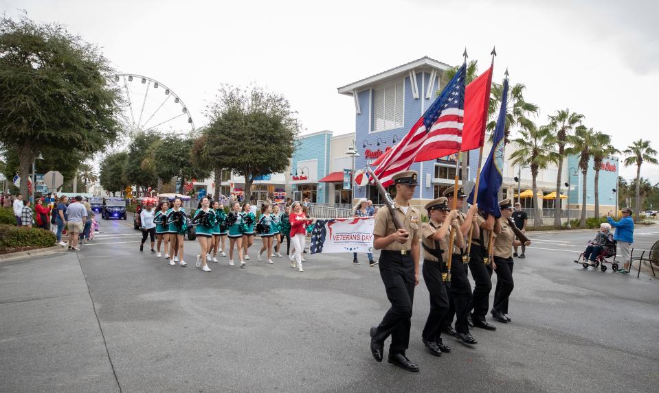Panama City Beach paid tribute to members of the armed forces with a Veterans Day Parade through Pier Park and a ceremony at Aaron Bessant Park in 2021.