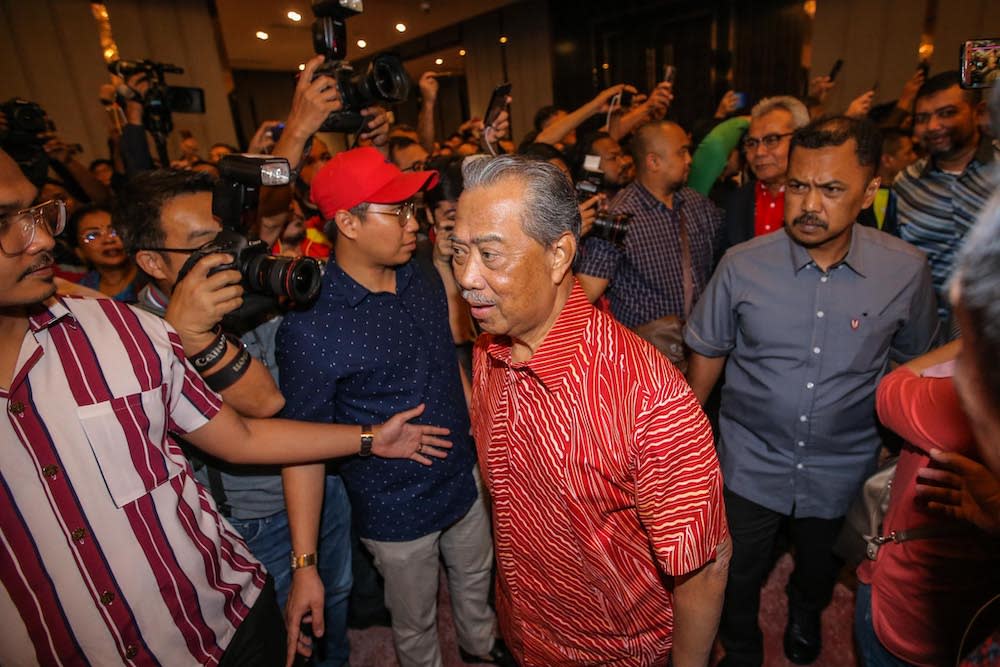 All Barisan Nasional component parties have nominated Tan Sri Muhyiddin Yassin as the prime minister candidate, making the total number of MPs behind him 96. — Picture by Hari Anggara