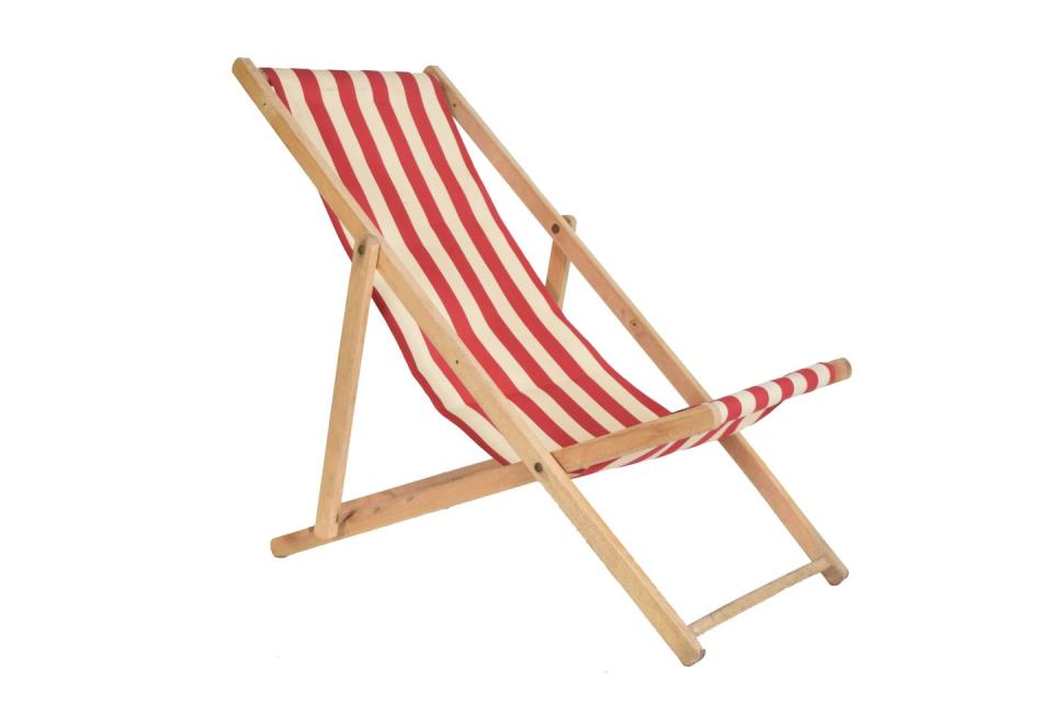 <p>Crown yourself the king or queen of the picnic by taking your place in this classically striped deckchair (or throne). Raised high above the fray you will be able to sink into full relaxation mode. £110, <a href="https://www.rajtentclub.com/shop/garden-and-conservatory/parasols-and-deckchairs/jalli-deckchair-orange/" rel="nofollow noopener" target="_blank" data-ylk="slk:rajtentclub.com;elm:context_link;itc:0;sec:content-canvas" class="link ">rajtentclub.com</a></p>
